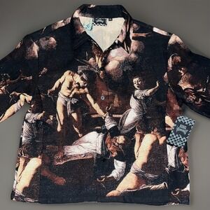 Rebel Vengeance "Fall Of The Rebel Angels" Woven Tapestry Jacket Renaissance Art